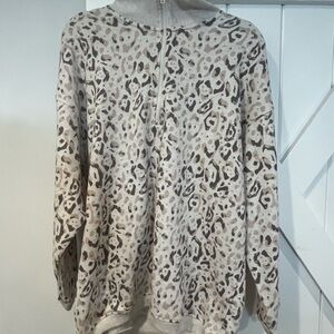 Aerie Beige and Brown Leopard Print pullover